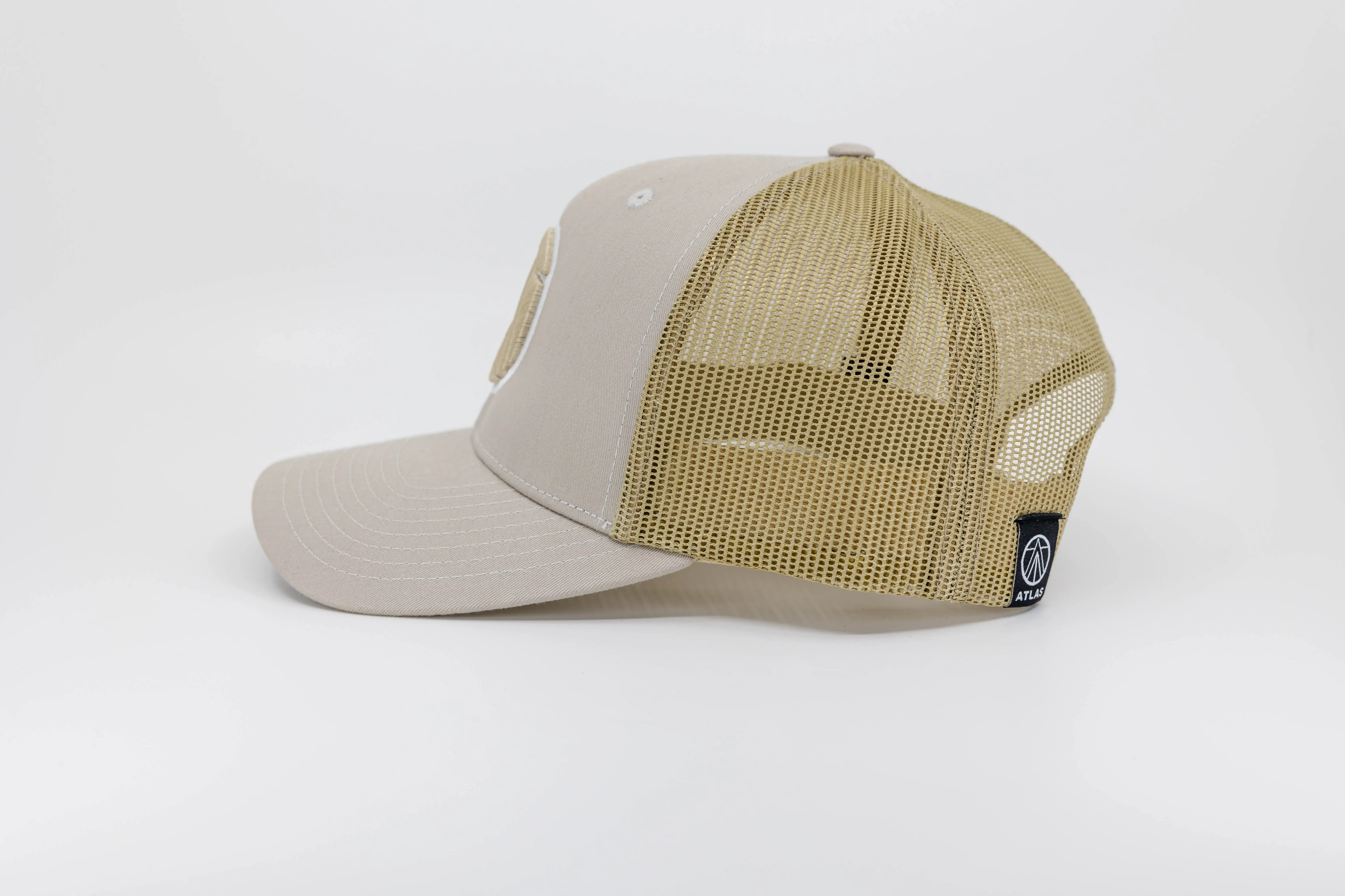 Khaki Curved Trucker