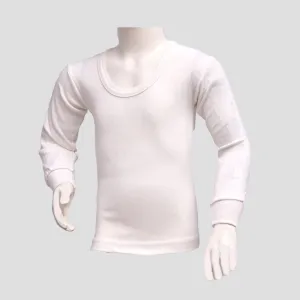 KIDS white EziFit Full Sleeves Warmer Shirt