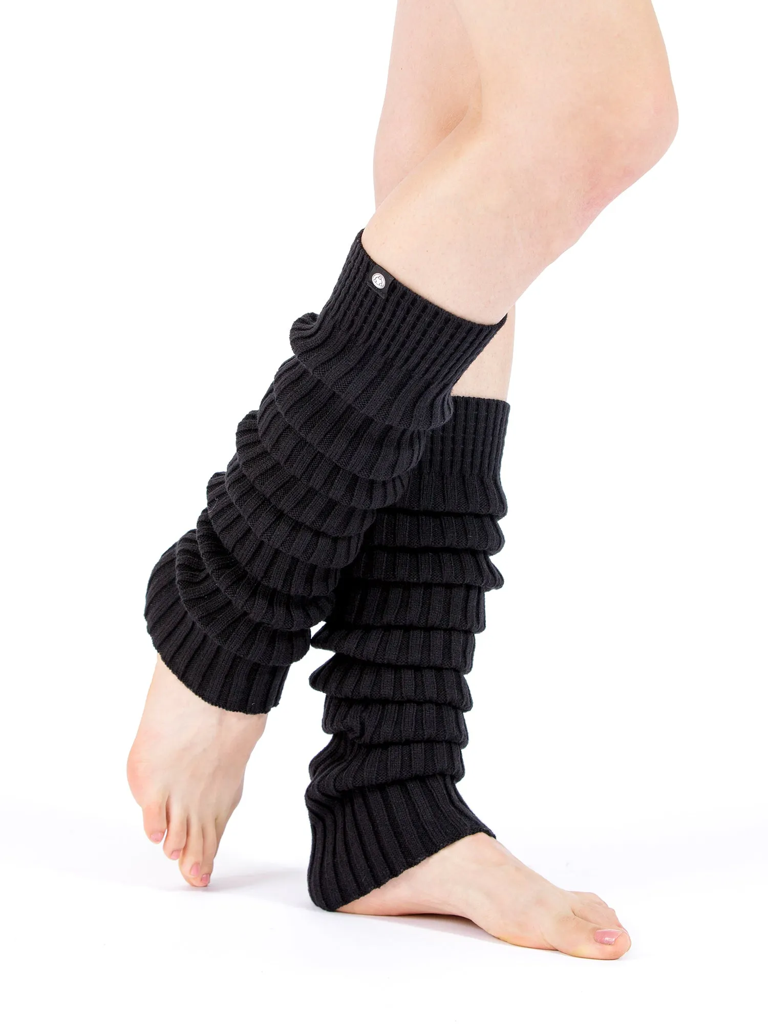 KNEE HIGH LEG WARMERS, BLACK