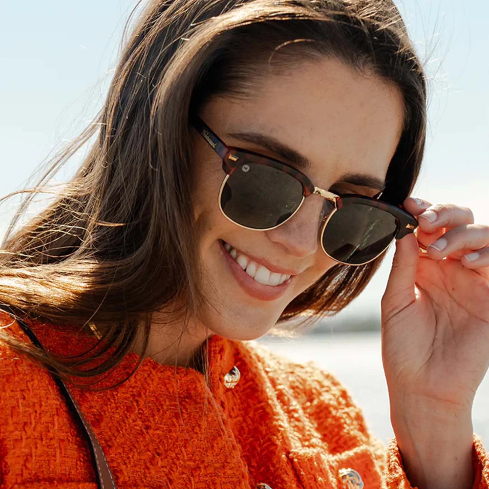 Knockaround® Brooklines Sunglasses in Matte Tortoise Shell and Gold