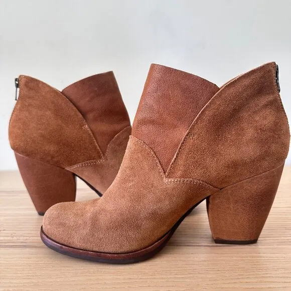 Kork-Ease Women's Castaneda Heeled Ankle Boot Brown Suede, Size 9