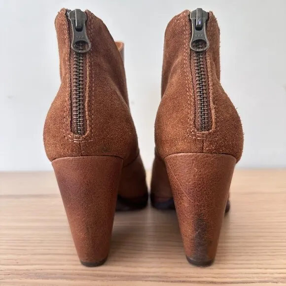 Kork-Ease Women's Castaneda Heeled Ankle Boot Brown Suede, Size 9