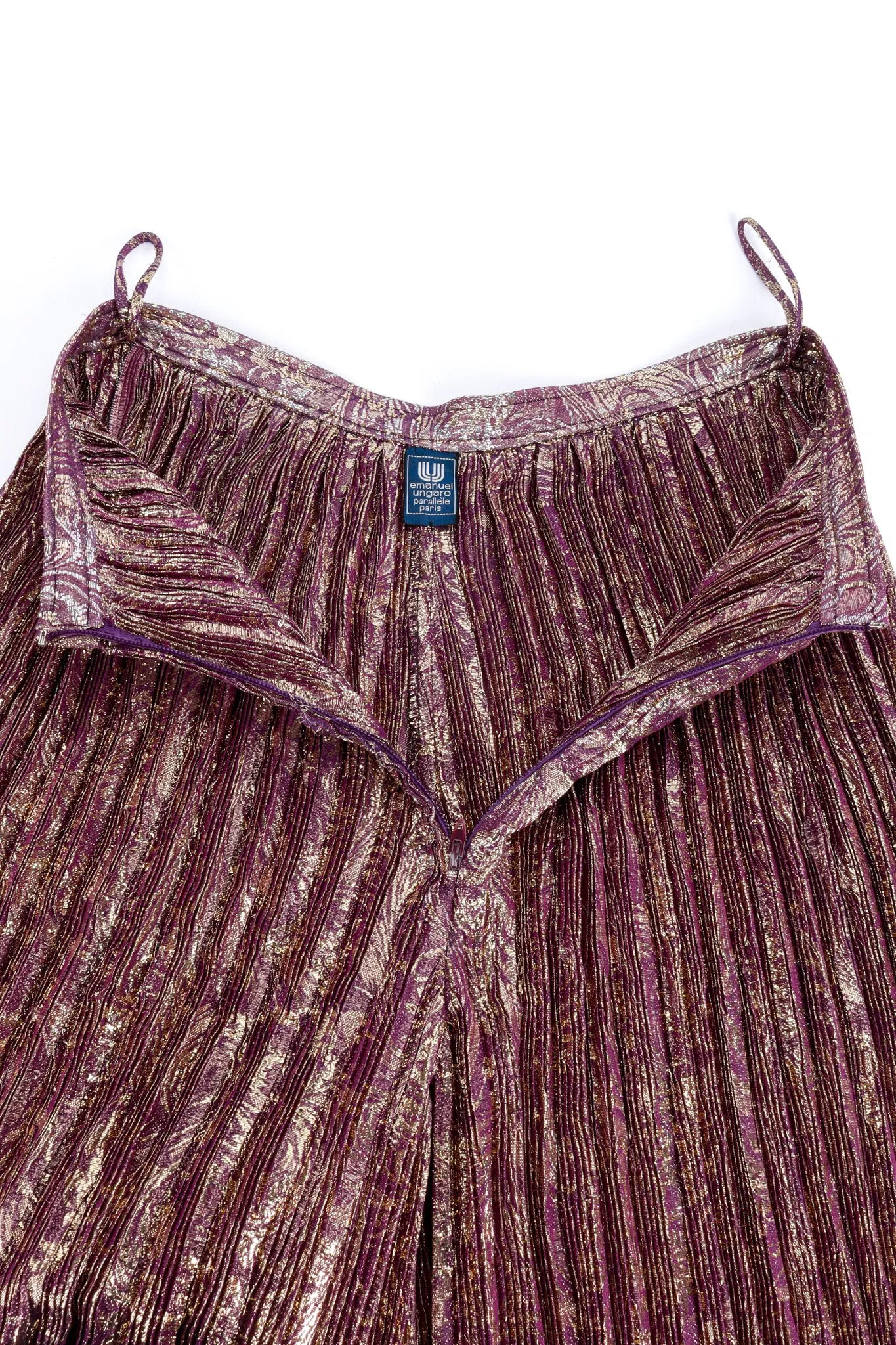 Lamé Blouse & Pleated Pant Set
