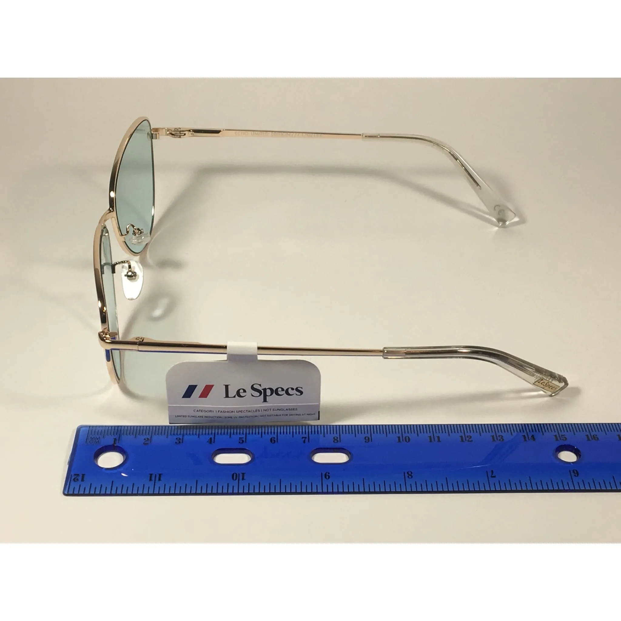 Le Specs Echo Limited Butterfly Cat Sunglasses Gold Frame Mint Blue Green Lens LSP1702153