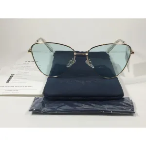 Le Specs Echo Limited Butterfly Cat Sunglasses Gold Frame Mint Blue Green Lens LSP1702153
