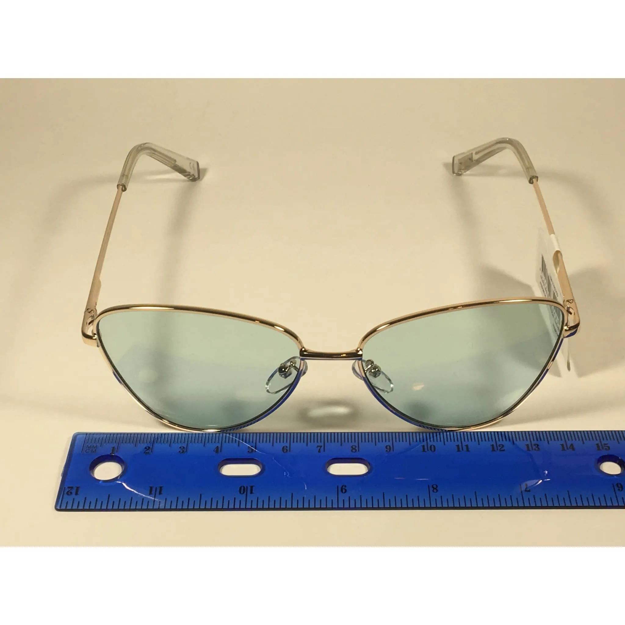 Le Specs Echo Limited Butterfly Cat Sunglasses Gold Frame Mint Blue Green Lens LSP1702153