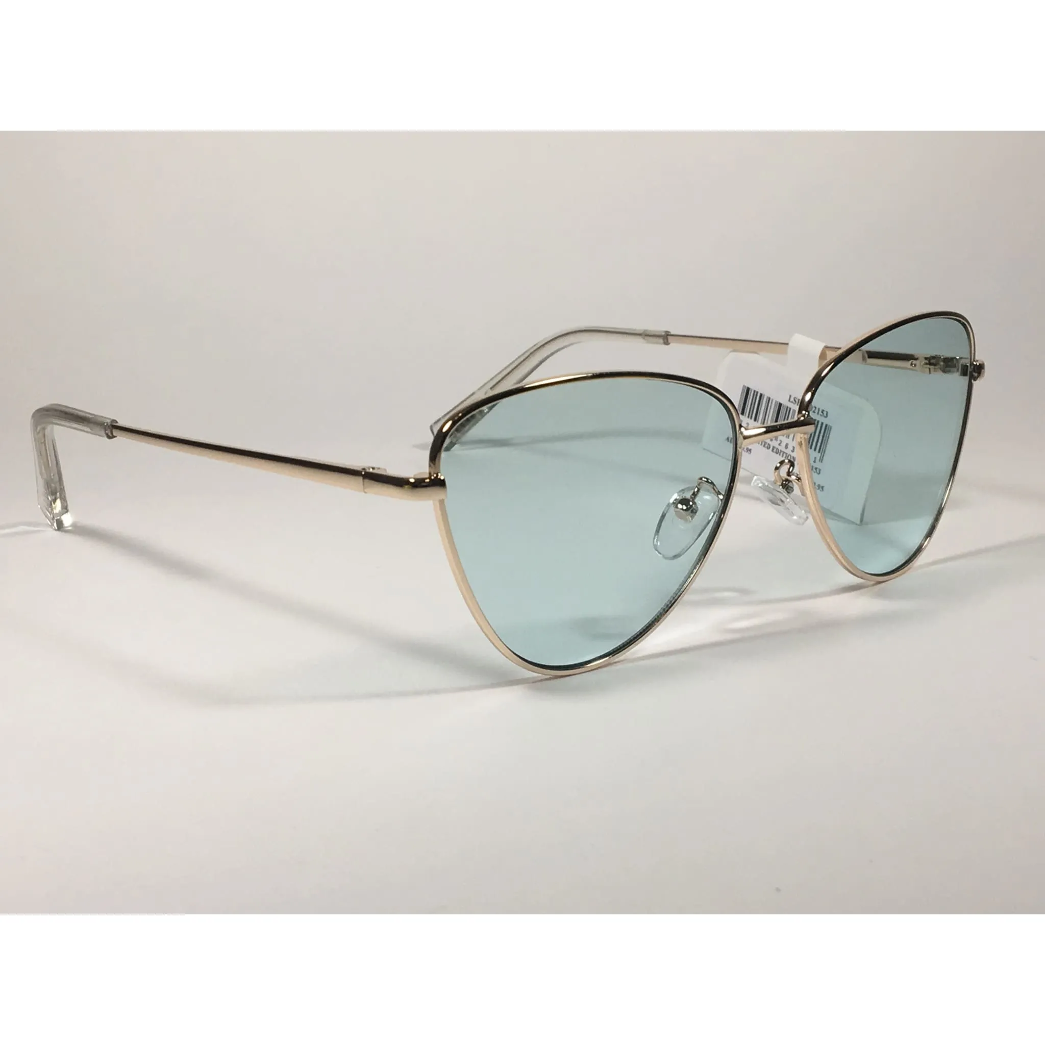 Le Specs Echo Limited Butterfly Cat Sunglasses Gold Frame Mint Blue Green Lens LSP1702153