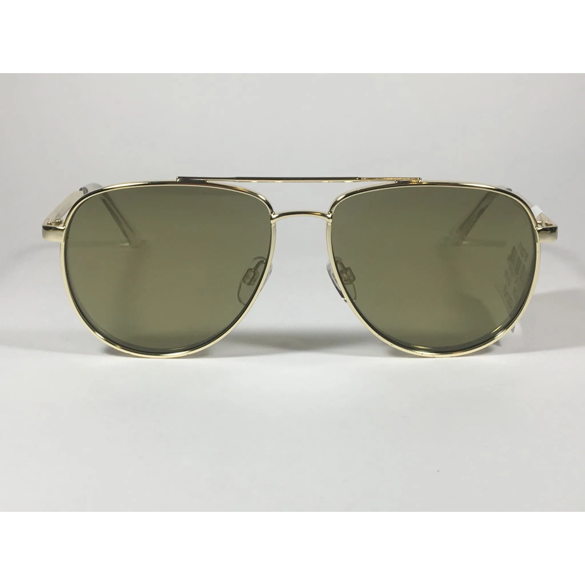 Le Specs Hard Knock Aviator Pilot Sunglasses Bright Gold Metal Frame Khaki Flash Green Lens LSP1802186