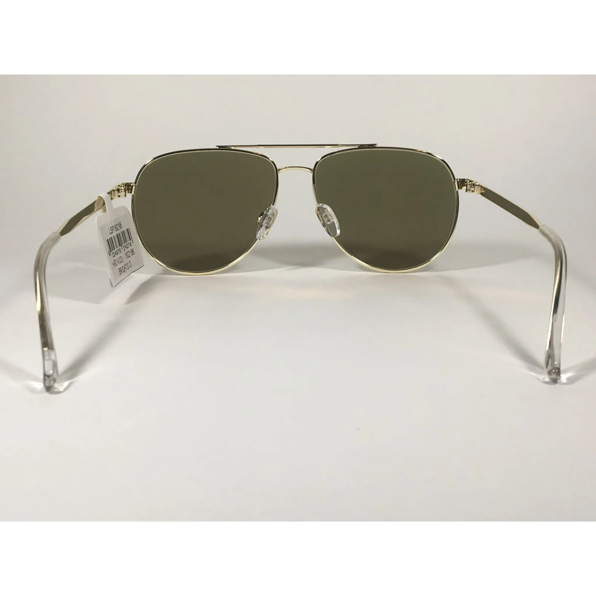 Le Specs Hard Knock Aviator Pilot Sunglasses Bright Gold Metal Frame Khaki Flash Green Lens LSP1802186