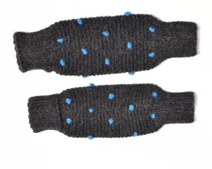 Leg/Arm Warmers Charcoal w/ Cobalt Dots