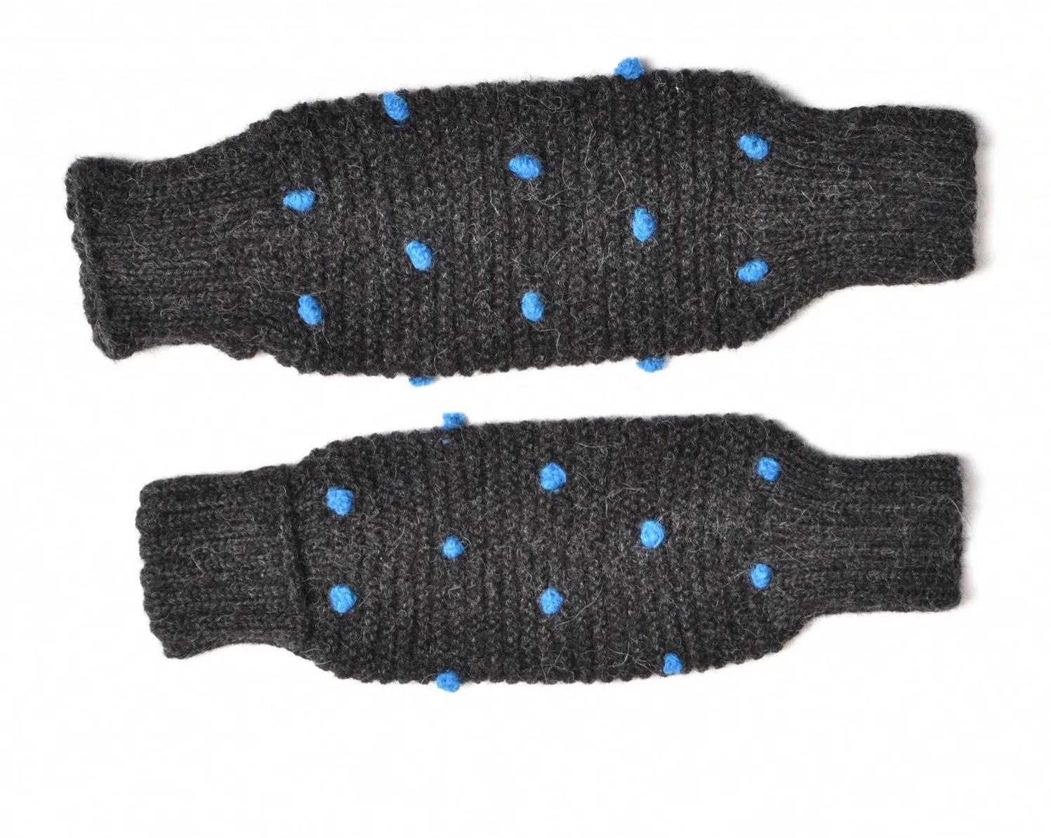 Leg/Arm Warmers Charcoal w/ Cobalt Dots