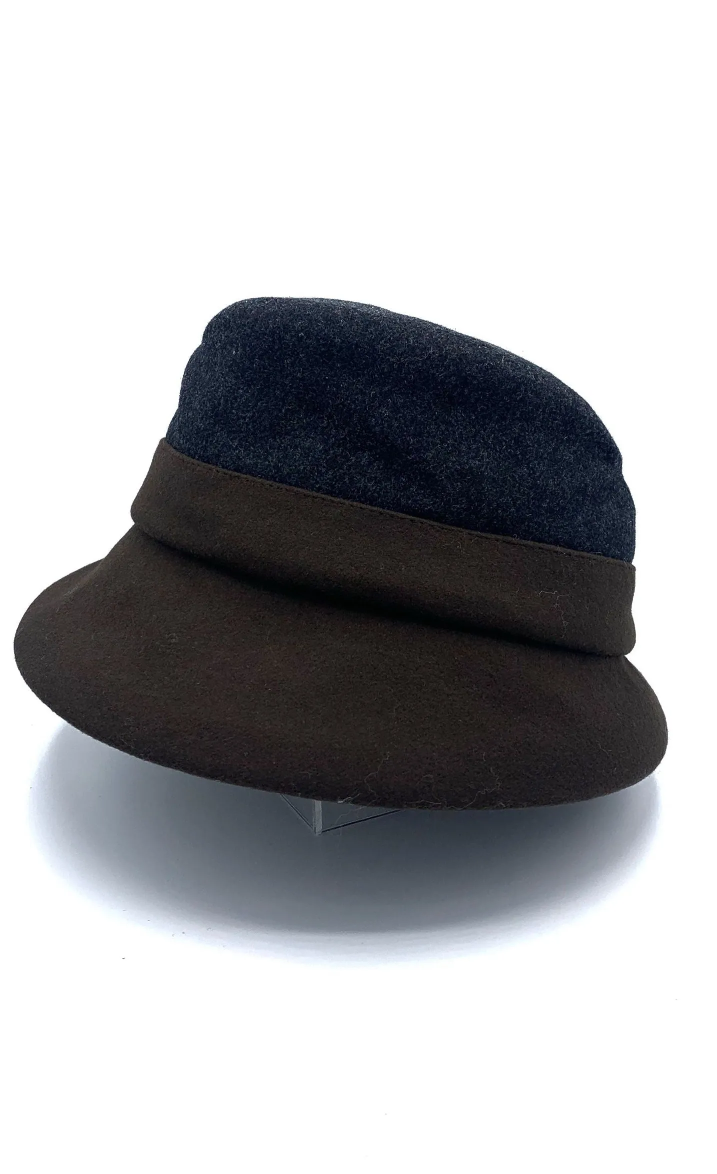 Lillie & Cohoe Midnight/Brown Wool Classic Alexa Hat