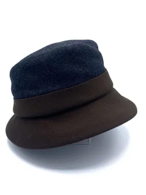 Lillie & Cohoe Midnight/Brown Wool Classic Alexa Hat