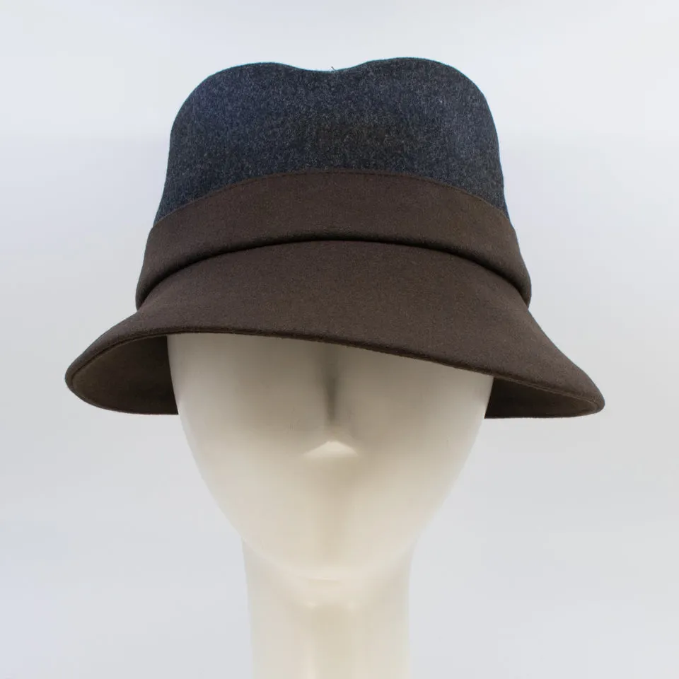 Lillie & Cohoe Midnight/Brown Wool Classic Alexa Hat