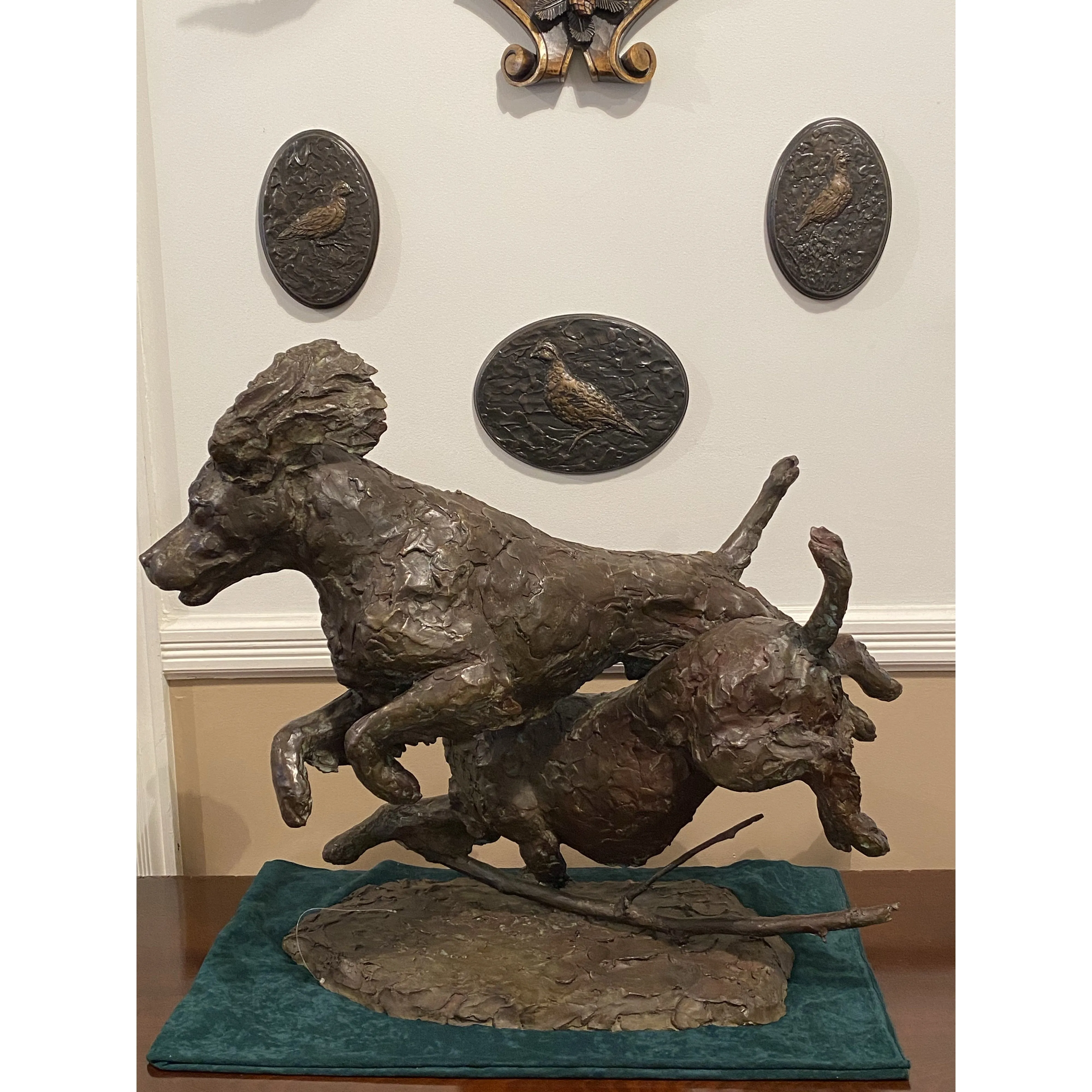 Limited Edition Original Bronze Quail Trio Plaques by H. Kreg Harrison