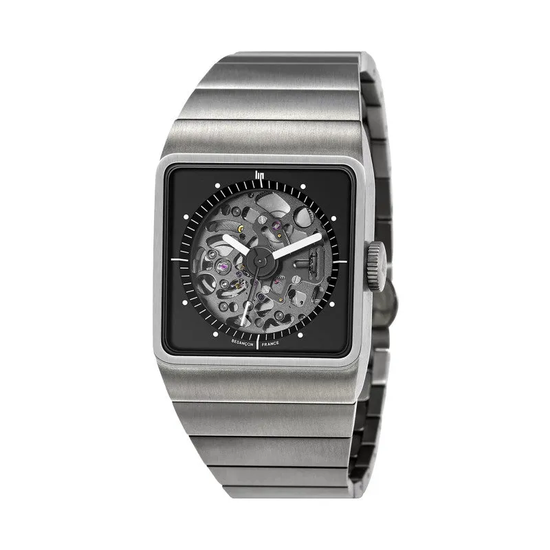 LIP Big TV Titane Automatic Skeleton 35mm Watch 671656