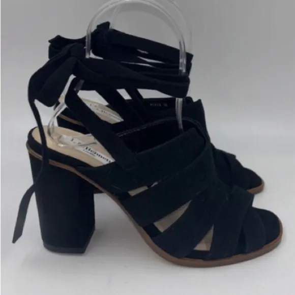 LK Bennett seline ankle wrap suede heeled sandal