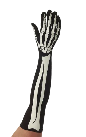 Long Skeleton Arm Gloves
