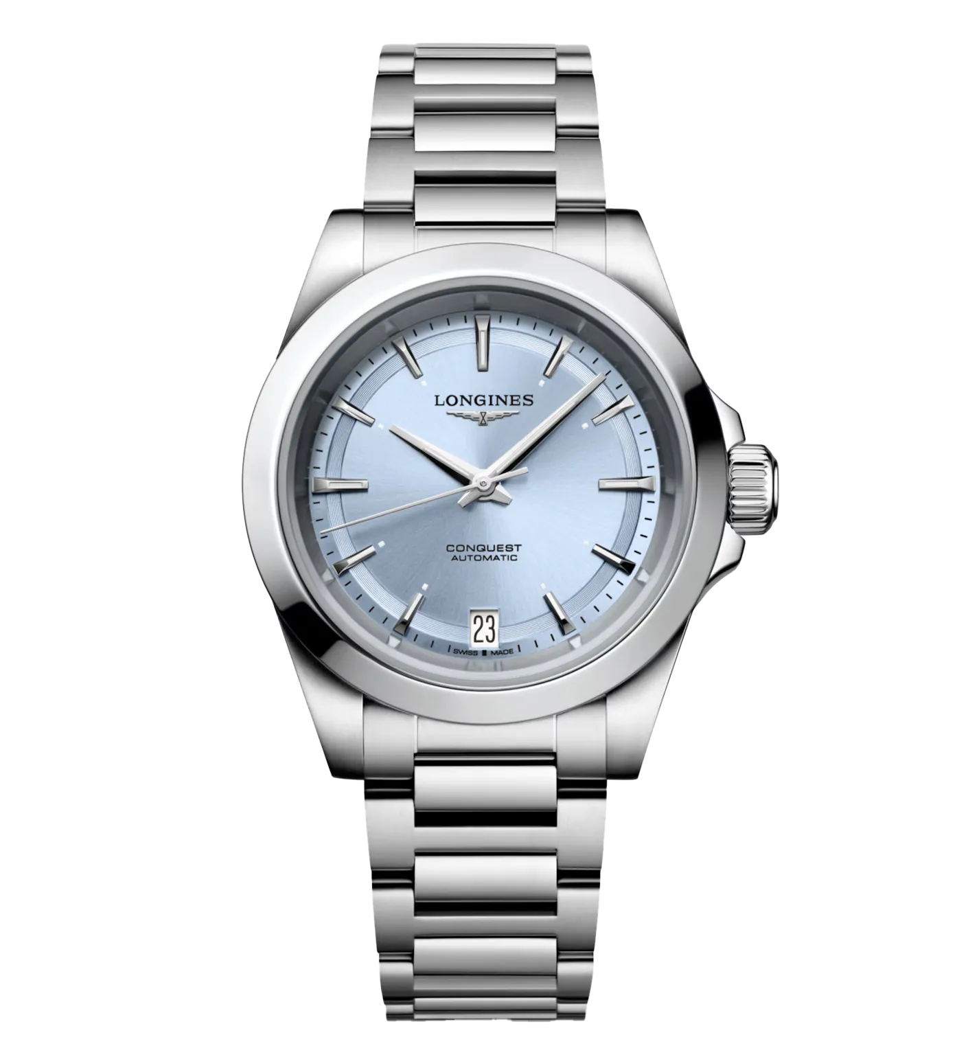 Longines Conquest 34mm Watch with Baby Blue Dial