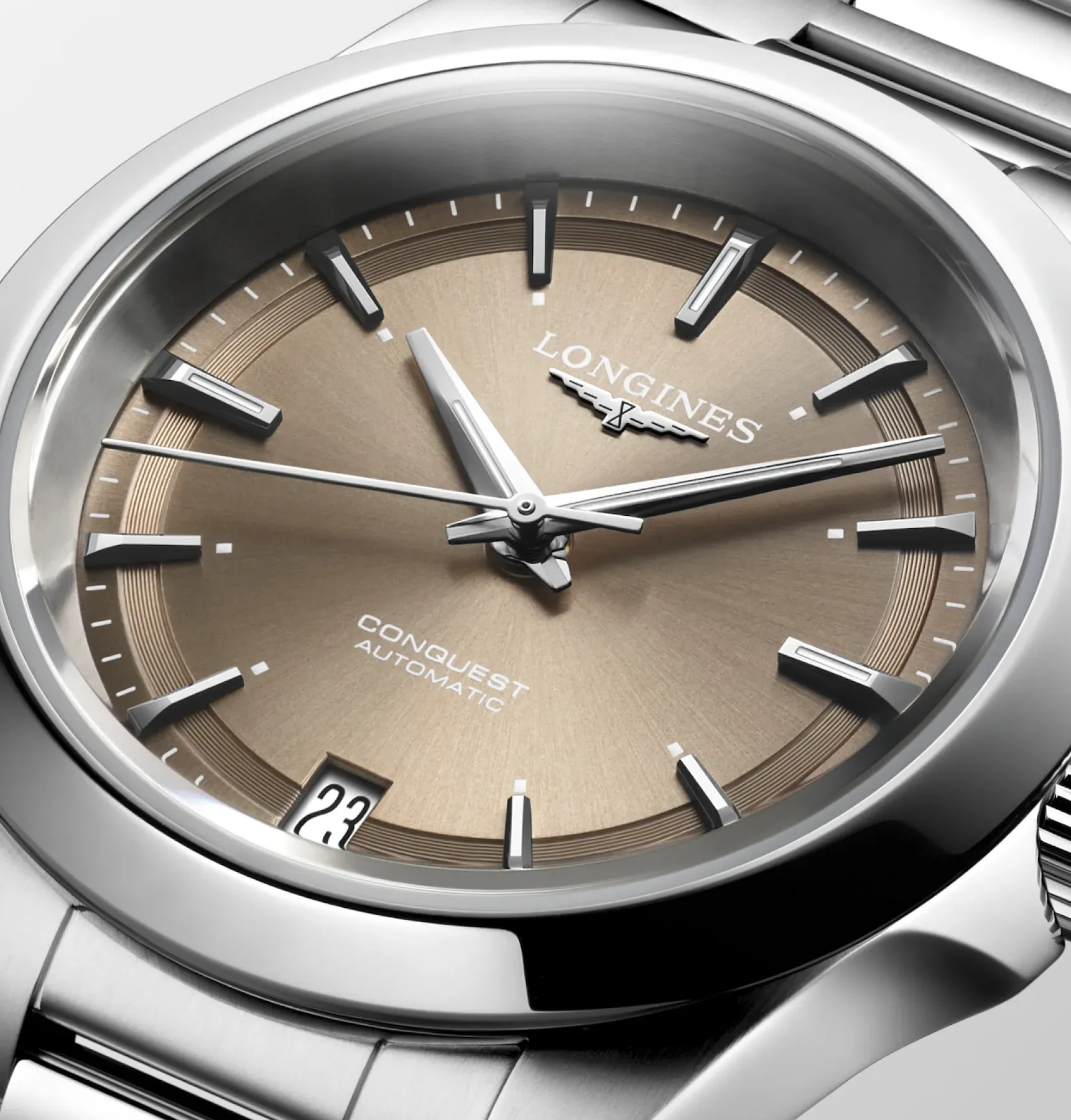 Longines Conquest 34mm Watch with Bronze Dial