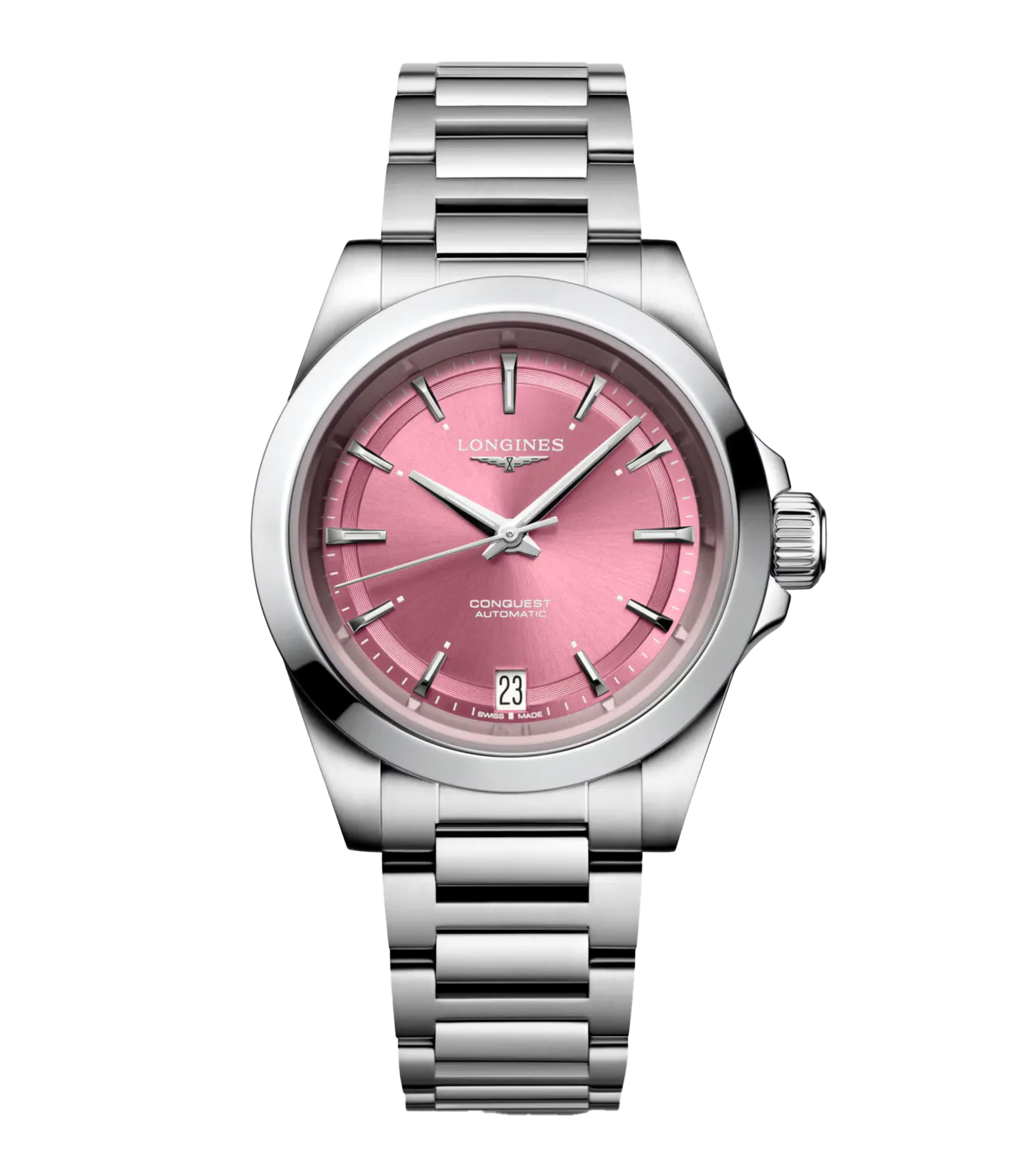 Longines Conquest 34mm Watch with Pink Dial