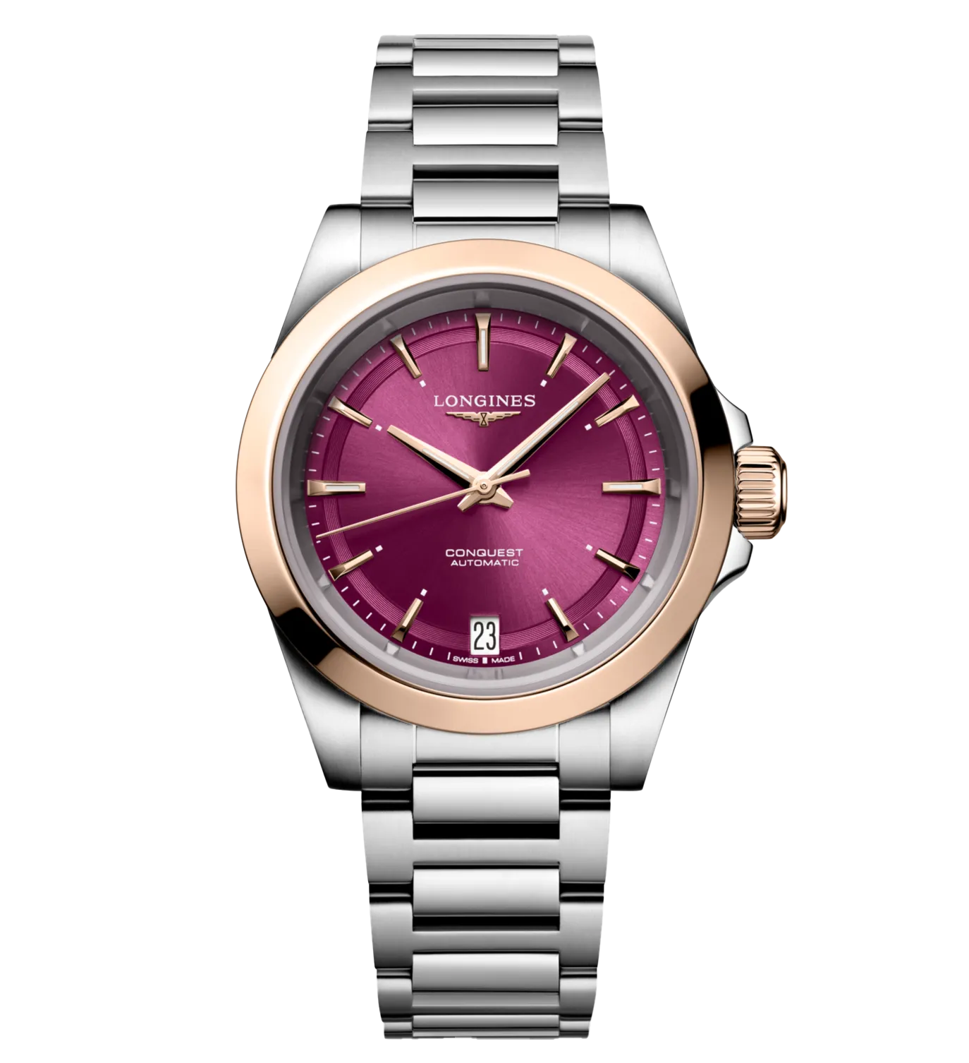 Longines Conquest 34mm Watch with Purple Dial