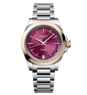 Longines Conquest 34mm Watch with Purple Dial