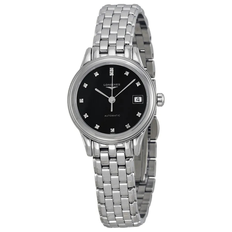 Longines Flagship Diamond  Automatic Black Dial Ladies Watch L42744576 L4.274.4.57.6