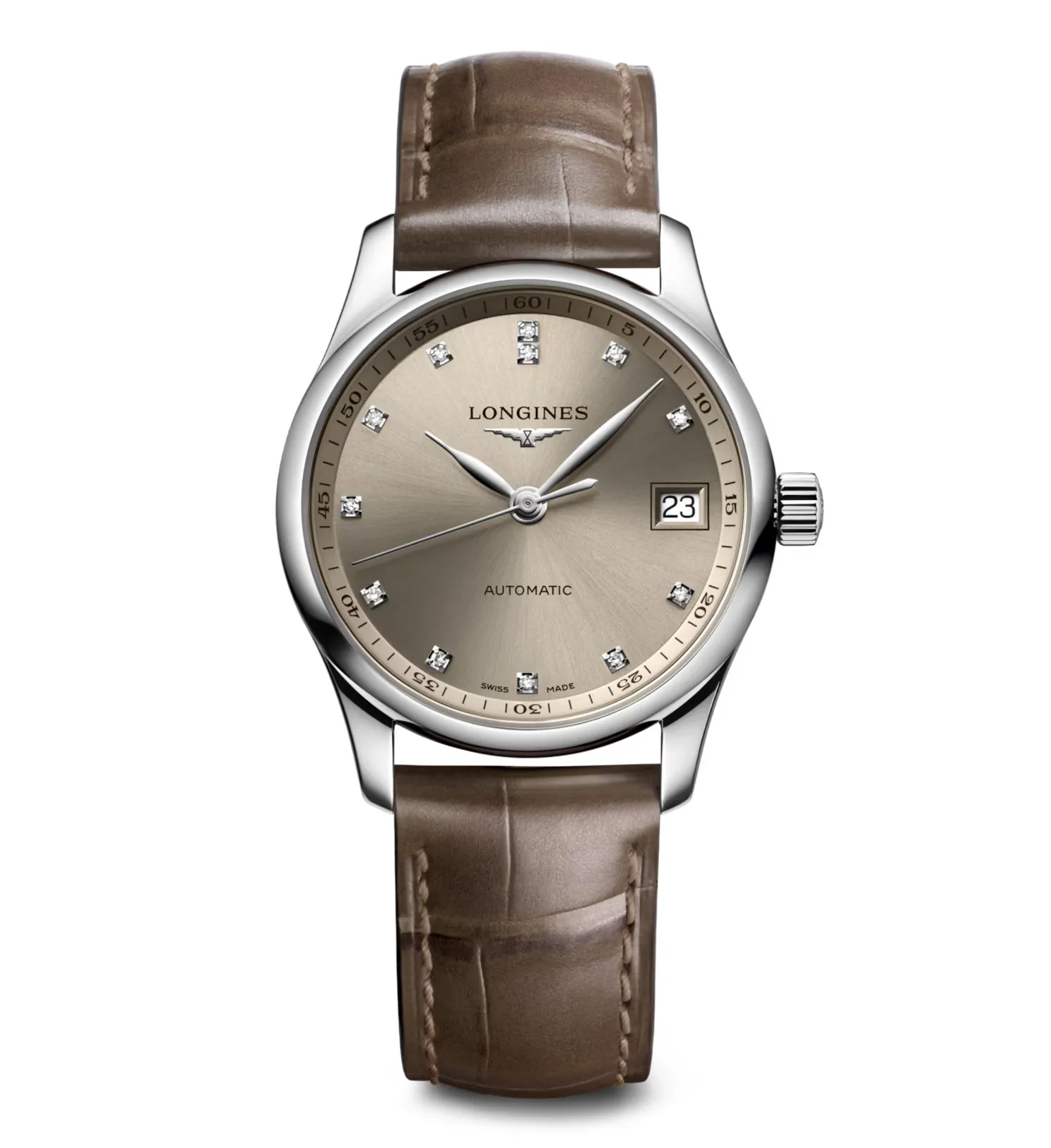 Longines Master 34mm Watch with Beige Dial