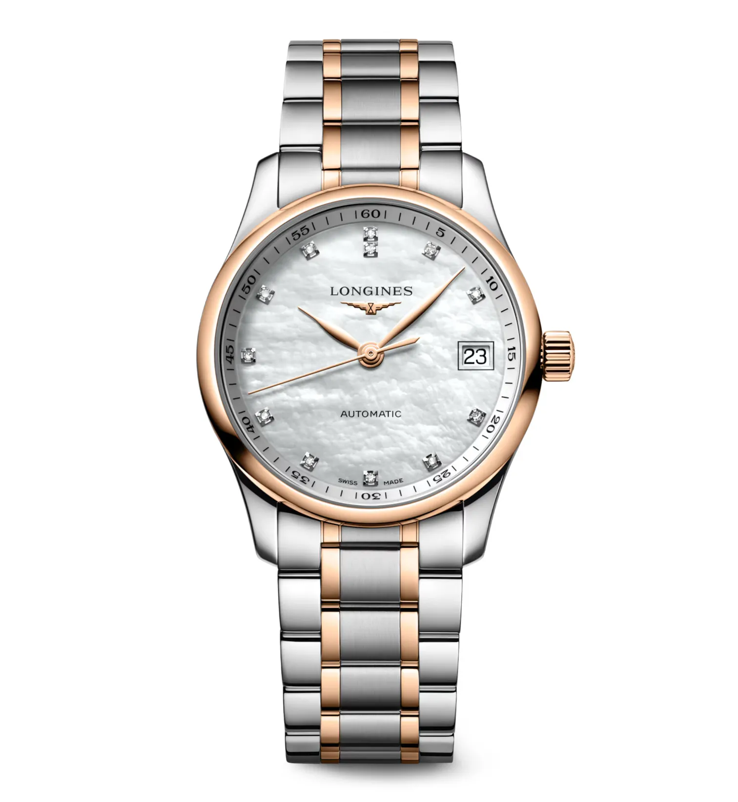 Longines Master 34mm Watch with Mother of Pearl Dial