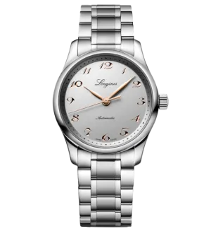 Longines Master 34mm Watch with Pink Hands
