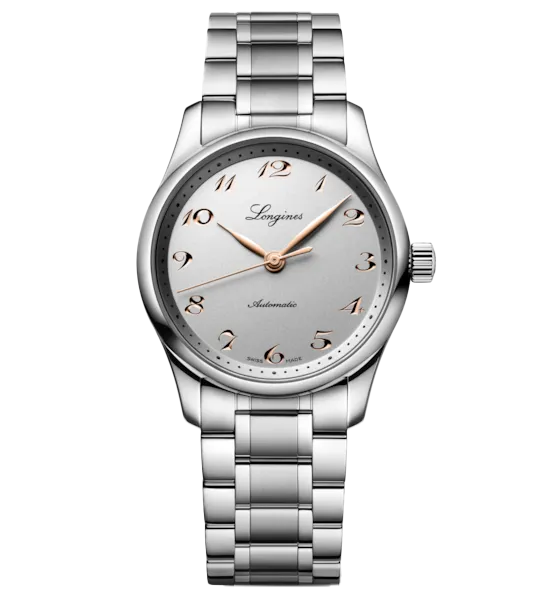 Longines Master 34mm Watch with Pink Hands