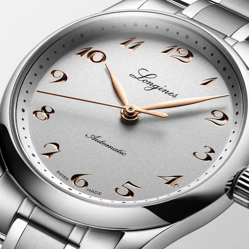 Longines Master 34mm Watch with Pink Hands