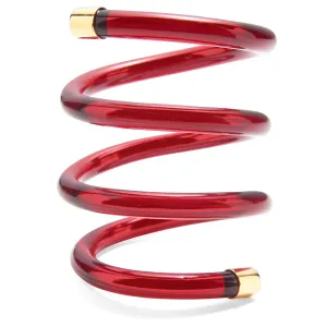 Lucite Spiral Bracelet in Gold and Red