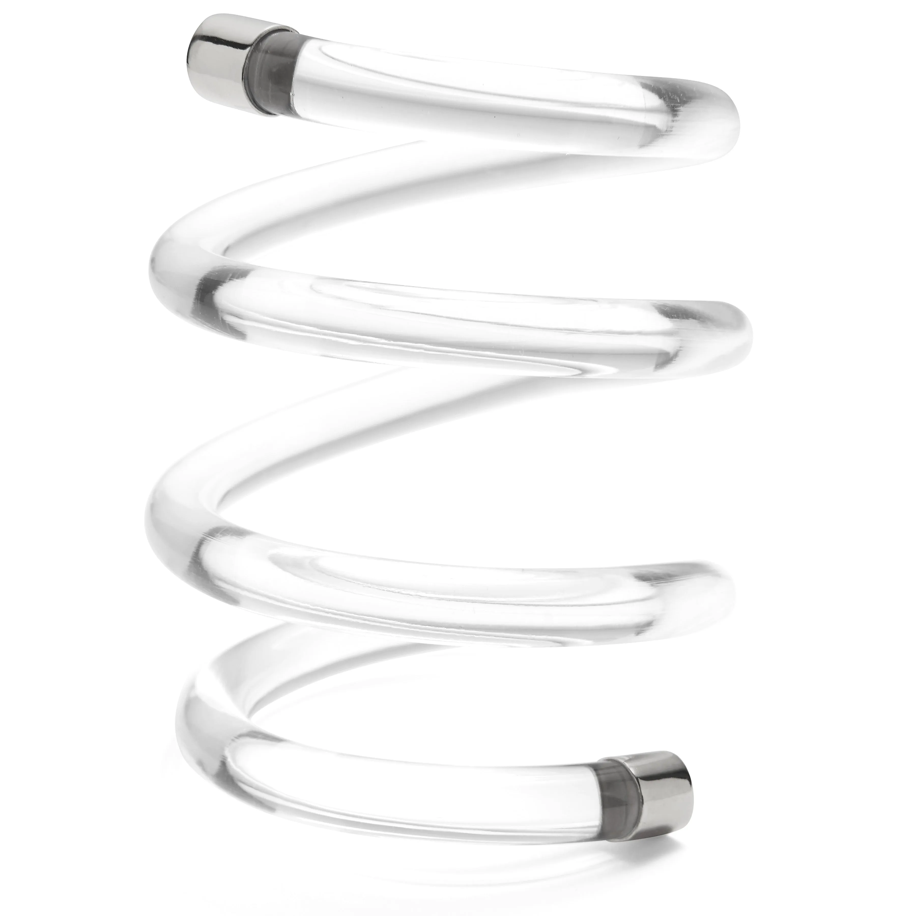 Lucite Spiral Bracelet in Rhodium