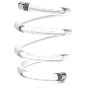 Lucite Spiral Bracelet in Rhodium