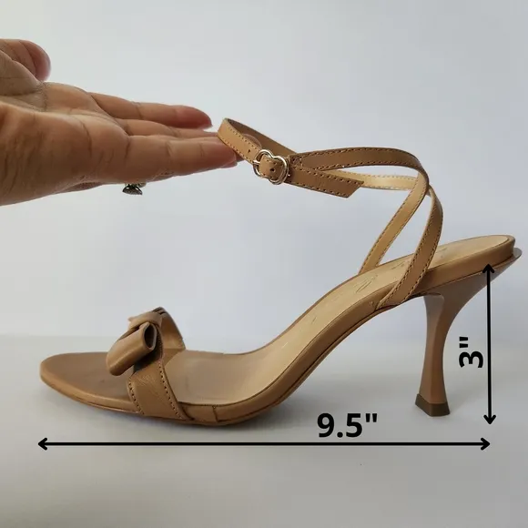 LUIZA BARCELOS Tan Heels For Women with Ankle Strap Size 8