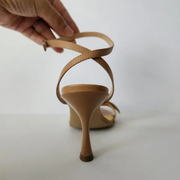 LUIZA BARCELOS Tan Heels For Women with Ankle Strap Size 8