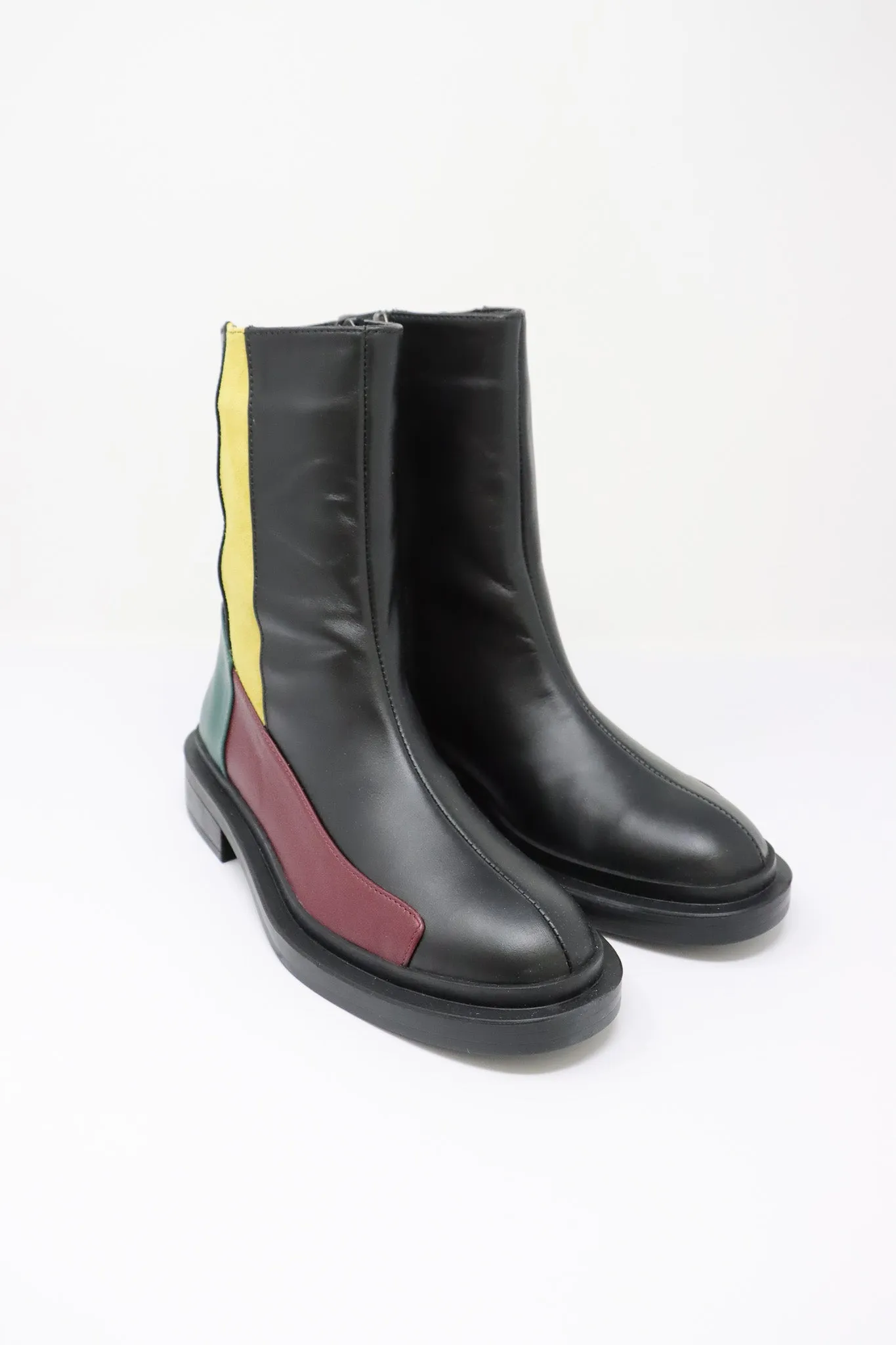 LUUKAA Color Block Leather Boots