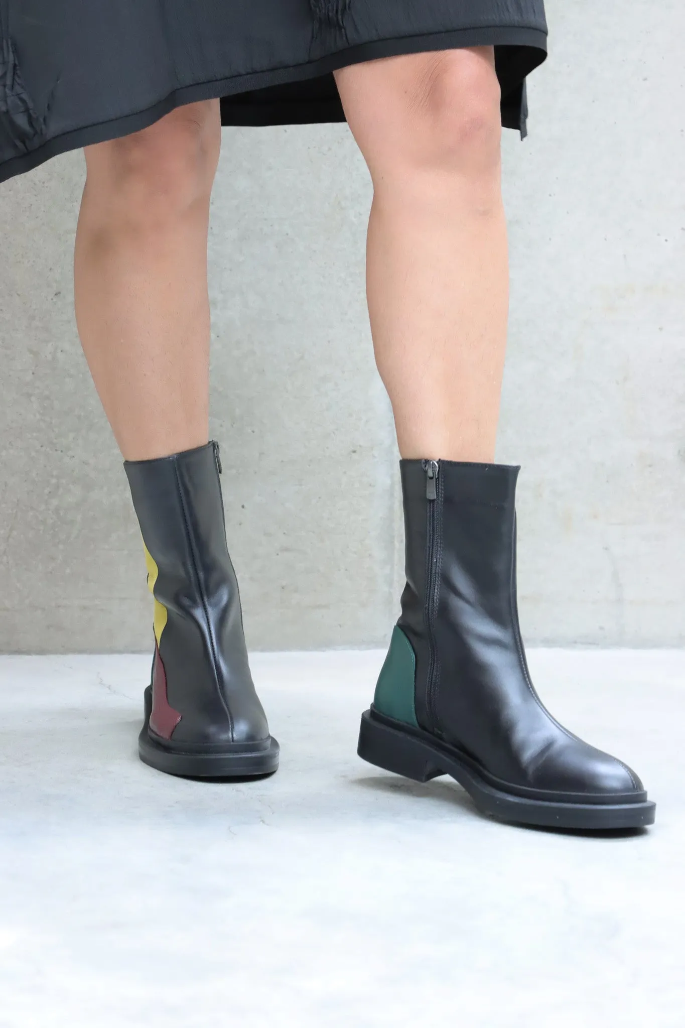 LUUKAA Color Block Leather Boots
