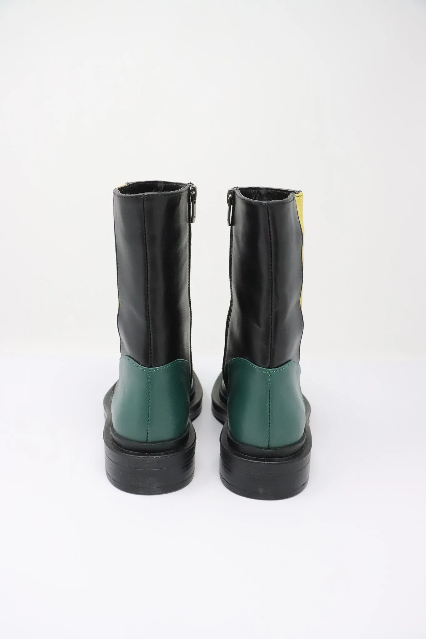 LUUKAA Color Block Leather Boots