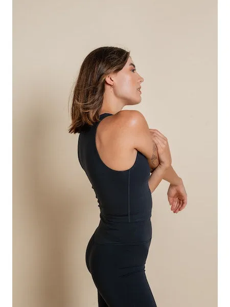 Luxe scoop tank in black