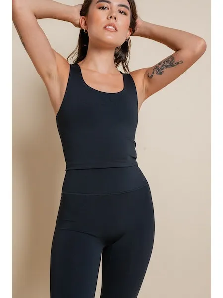 Luxe scoop tank in black
