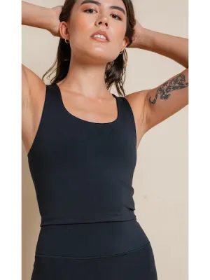 Luxe scoop tank in black