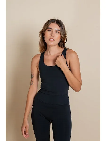 Luxe scoop tank in black