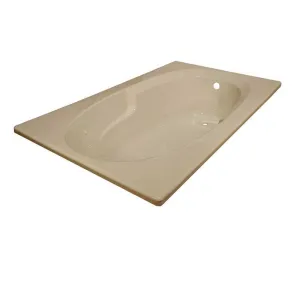 Lyons Industries Classic 5 ft. Reversible Drain Drop-In Soaking Bathtub in Almond
