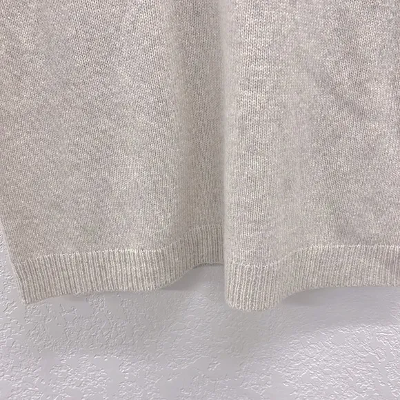 Madewell Vneck Puff Sleeve Sweater Mini Dress in Oatmeal M Merino Wool B…