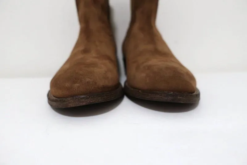 Madison Los Angeles Western Ankle Boots Brown Suede Size 38.5 NEW