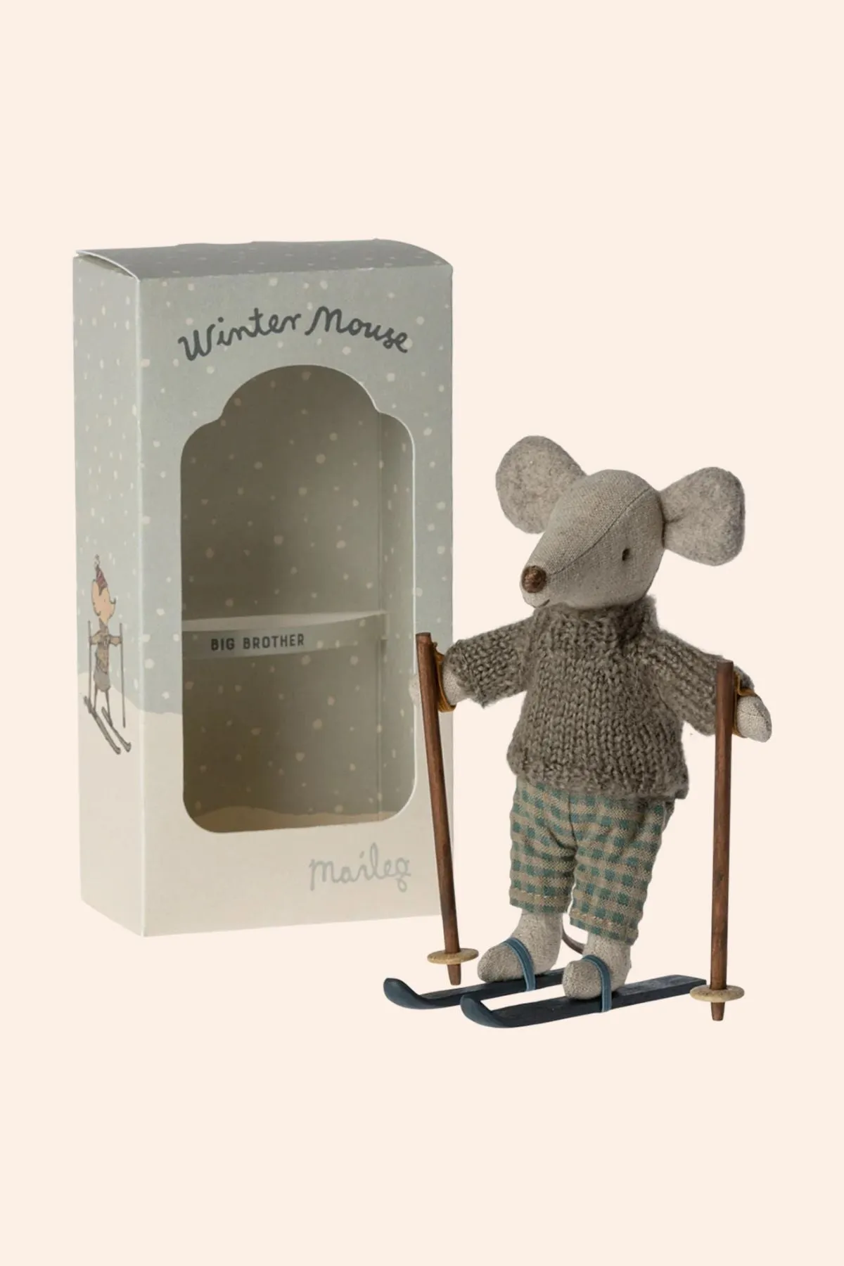 Maileg - Winter Mouse With Ski Set - Big Brother