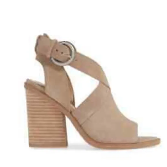 Marc Fisher Vega Taupe Suede Blocked heel 9